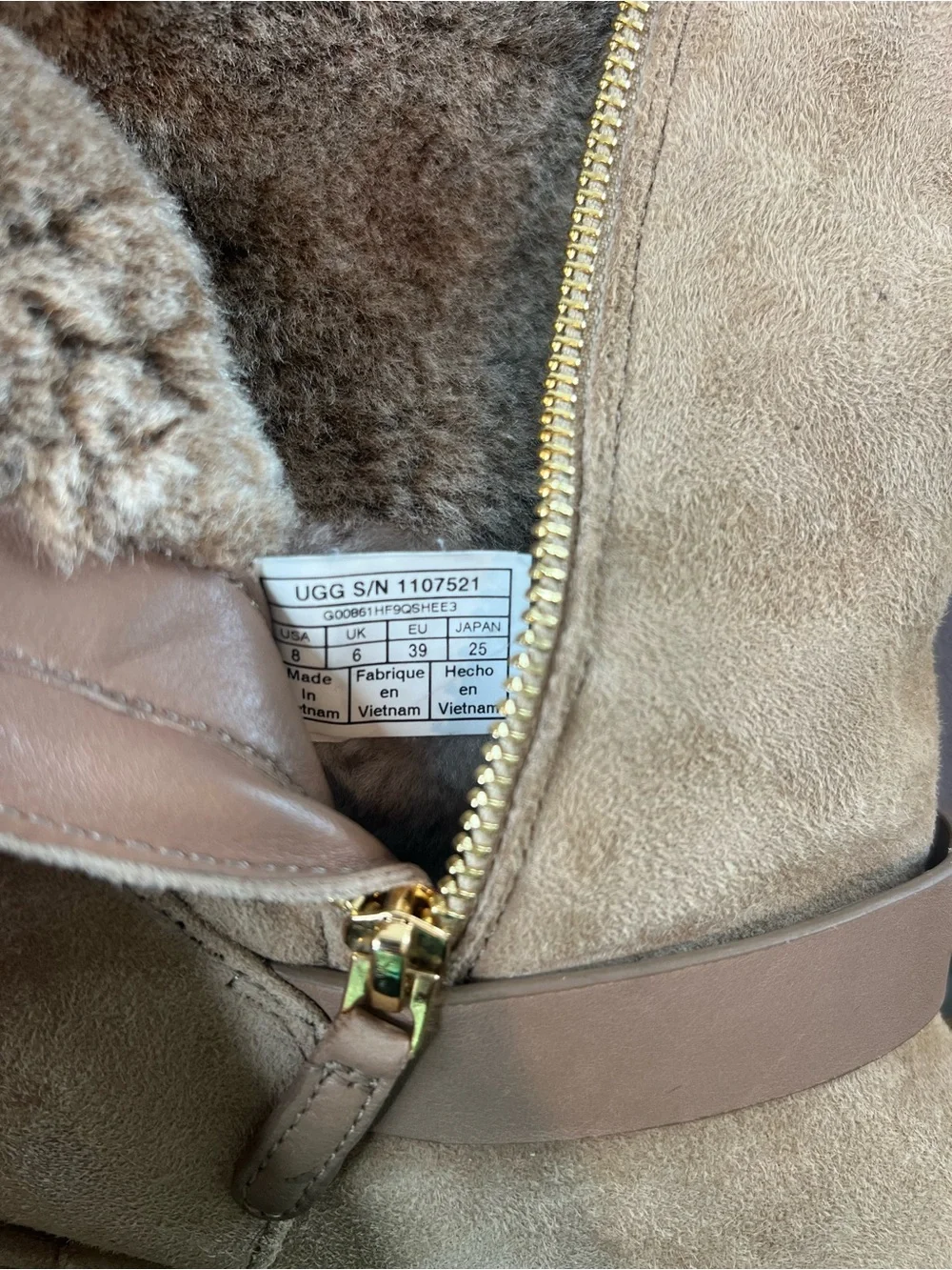 Women’s Tan Suede Shearling Mid-Calf Boots